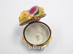 Limoges France Peint Main Romance Fruit Bowl Trinket Box, Limited Edition #44/50