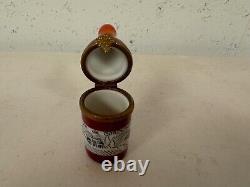 Limoges France Peint Main Trinket Box Bottle of Bordeaux Wine