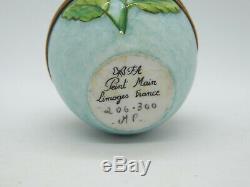 Limoges France Peint Main Trinket Box Flower Egg with Bunny Rabbit #206/300