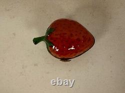 Limoges France Peint Main Trinket Box Strawberry Fruit