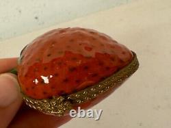 Limoges France Peint Main Trinket Box Strawberry Fruit