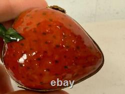 Limoges France Peint Main Trinket Box Strawberry Fruit