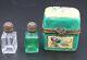 Limoges France Peint Main Trinket Box With 2 Perfume Bottles