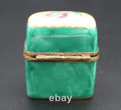 Limoges France Peint Main Trinket Box with 2 Perfume Bottles