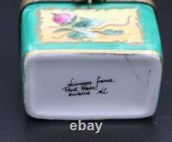 Limoges France Peint Main Trinket Box with 2 Perfume Bottles