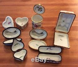 Limoges France Peint Main and Tiffany Trinket Box collection- 7 beautiful boxes