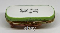 Limoges France Pin Box Vintage Red Fox In A Grassy Meadow Leaf Clasp