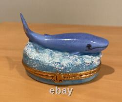 Limoges France Porcelain Trinket Box Artoria Peint Main Whale