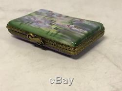 Limoges France Porcelain Trinket Box Claude Monet Nympheas Water Lillies