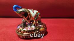 Limoges France Porcelain Trinket Box Elephant Peint Main