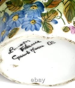 Limoges France Porcelain Trinket Box Flowers Inside Flowers Outside Multicolor