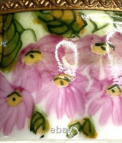 Limoges France Porcelain Trinket Box Flowers Inside Flowers Outside Multicolor