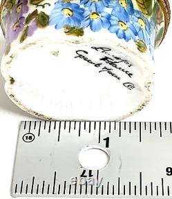 Limoges France Porcelain Trinket Box Flowers Inside Flowers Outside Multicolor