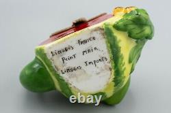 Limoges France Porcelain Trinket Box Imports Watermelon Teapot Flower Peint Main