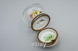 Limoges France Porcelain Trinket Box Marque Deposee Fish Bowl Angel Peint Main