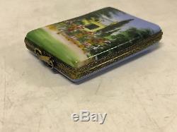 Limoges France Porcelain Trinket Box Monet Blossoming Garden Jardin en Fleurs