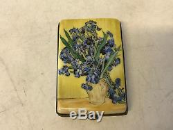 Limoges France Porcelain Trinket Box Vincent Van Gogh Vase with Irises LE 15/400