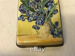 Limoges France Porcelain Trinket Box Vincent Van Gogh Vase with Irises LE 15/400