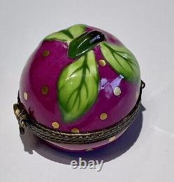 Limoges France Purple Fruit Trinket Box H. Stern