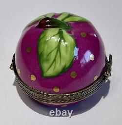 Limoges France Purple Fruit Trinket Box H. Stern