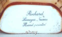 Limoges France ROCHARD Hand Painted Small Trinket Box Backpack World Map