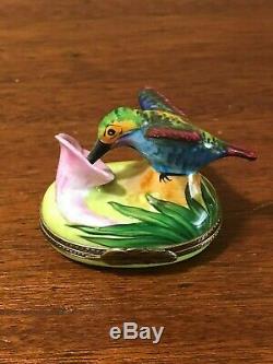 Limoges France Rare Hummingbird Trinket Box