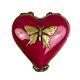 Limoges France Red And Gold Tone Butterfly Porcelain Trinket Box 2