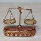 Limoges France Rochard Hand Painted Scales Balance Of Justice Law Legal Trinket