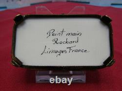 Limoges France Rochard Hinged Porcelain Chest Trinket Box Peint Main