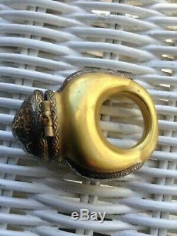 Limoges France Rochard Peint Main Rare Golden Ring Porcelain Trinket Ring Box