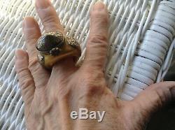 Limoges France Rochard Peint Main Rare Golden Ring Porcelain Trinket Ring Box