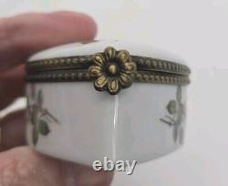 Limoges France Rochard Trinket Box Heart Hand Painted Signed Porcelain