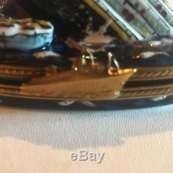 Limoges France Sinking Titanic With Three Lifeboats Trinket Box