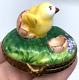 Limoges France Trinket Box Chick Hatching From Egg Peint Main Marque Deposee Pv