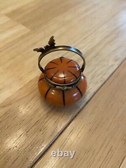 Limoges France Trinket Box Jack-O-Lantern with Halloween Candy Trinkets
