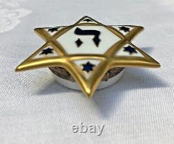 Limoges France Trinket Box Judaica Star Of David With Hebrew Letter Peint Main