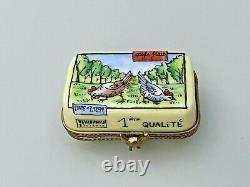 Limoges France Trinket Box Limited Edition Egg Carton with Chicken Hen Clasp