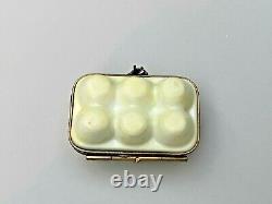 Limoges France Trinket Box Limited Edition Egg Carton with Chicken Hen Clasp