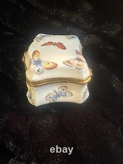 Limoges France Vintage Butterfly Trinket Box