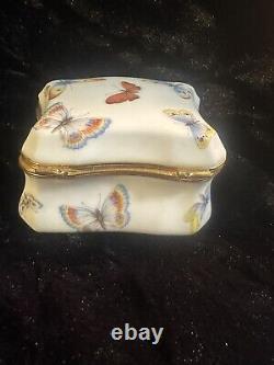 Limoges France Vintage Butterfly Trinket Box