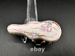 Limoges France Violin in Case Porcelain Hinge Keepsake Box with Guitar Trinket