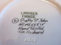Limoges France large porcelain Trinket box hot air balloon Betty St John Rochard