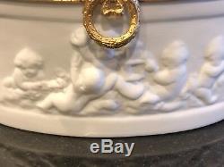 Limoges France large trinket box jewelry box biscuit white porcelaine cherubs