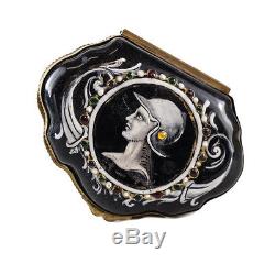 Limoges French Jeweled Enamel & Bronze Mounted Trinket Box 19th Century