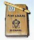 Limoges Gr Cigar Box & Removable Cigar Tobacco Leaf & Stamp Peint Main