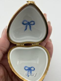 Limoges Hand Painted Heart Shaped Trinket Box