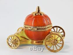 Limoges Hand Painted Hinged Trinket Box Cinderella's Magic Pumpkin Coach