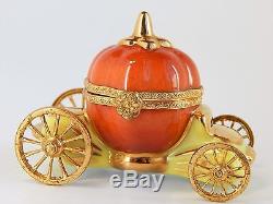 Limoges Hand Painted Hinged Trinket Box Cinderella's Magic Pumpkin Coach