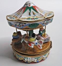 Limoges Hand Painted Limited Edition Trinket Box Carousel Merry Go Round