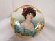 Limoges Hand Painted Portrait Of Young Lady Jewelry Powder Trinket Box Gilt